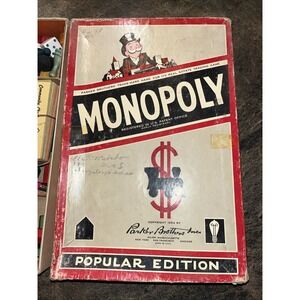 Vintage 1954 Monopoly "Popular Edition" Game-AS IS-No Board